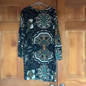 Floral Patterned bohemian style Long Sleeve Dress
